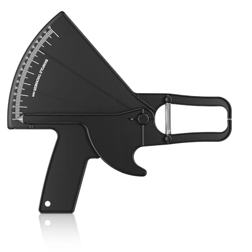 Yinhing Body Fat Caliper,0-80mm Accurate Skinfold Measurement Tool with Easy-Read Scale, Home Use Fitness & Tracker for Men and Women (Black)