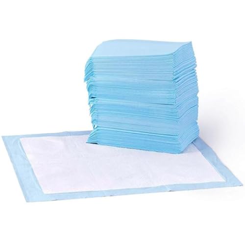 50 Piezas Empapadores para Perros y Cachorros, 60x60cm L Tamaño Azul empapadores Perros, Almohadillas Higiénicas Desechables con Superficie de Secado Rápido, para Inodoro