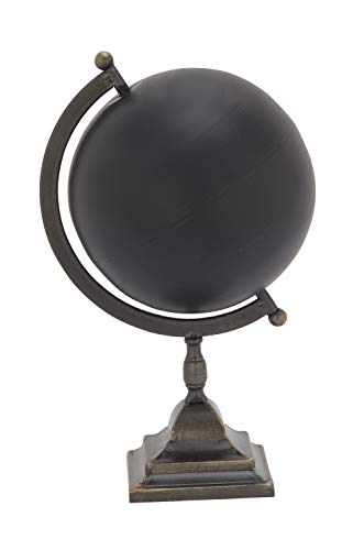 Deco 79 Industrial Metal Round Globe, 11" X 10" X 18", Black #TOP1