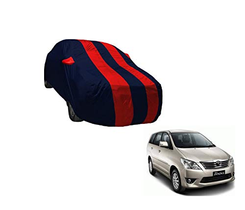Image of Auto Hub Car Cover Compatible with Innova with Weather Proof, Mirror Pocket, Triple Stitched, Innova Car Cover- Navy-Red
