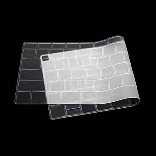 Se7enline Compatible with MacBook Air 13 inch Keyboard Cover Soft Silicone Skin Protector 2023 2022 2021 2020 2019 2018 for Mac Air 13-Inch with Touch ID Newest Version Model A1932, Frost Transparent - Thumbnail 7