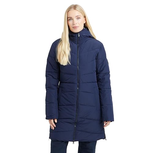 Image of Dare 2b Women's Striking V Padded Jacket, Waterproof & Breathable Winter Coat with ARED 10,000 Fabric & Crystal Embellishments (UK, Numeric, 10, Regular, Regular, Navy)