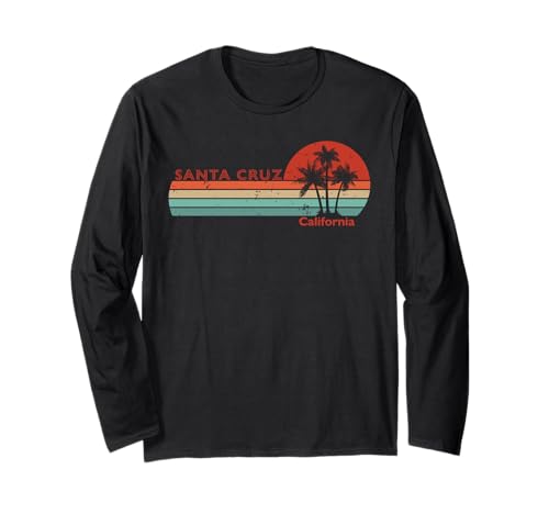 Santa Cruz California Retro Vintage Sunset Long Sleeve T-Shirt