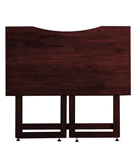 Image of Dawn Riser Teakwood Folding Table-Laptop,Computer,Pc,Writing,Study Foldable Desk for Home&Office-Space Saving Easy Storage,Sleek Design-Dawnriser-Mahogany Finish,Solid Wood DIY Model