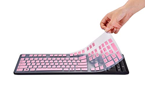 Leze - Ultra Thin Silicone Laptop Keyboard Cover Skin Protector for Dell KB212-B / KB4021 Keyboard - Pink