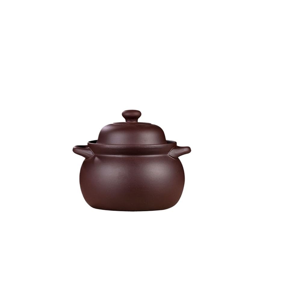 Tegame Terracotta Pentola di terracotta da 3,5 litri Cracking Casseruola viola in ceramica Pentole for zuppa Padella cucina stufato