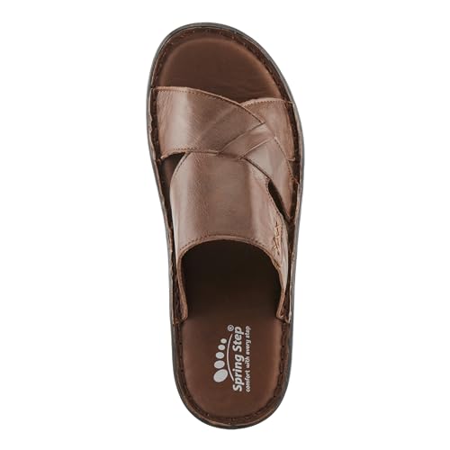 Spring Step Men's NUNZIO Leather Slide Sandals – Cushioned Footbed, Adjustable Straps, All-Day Comfort3