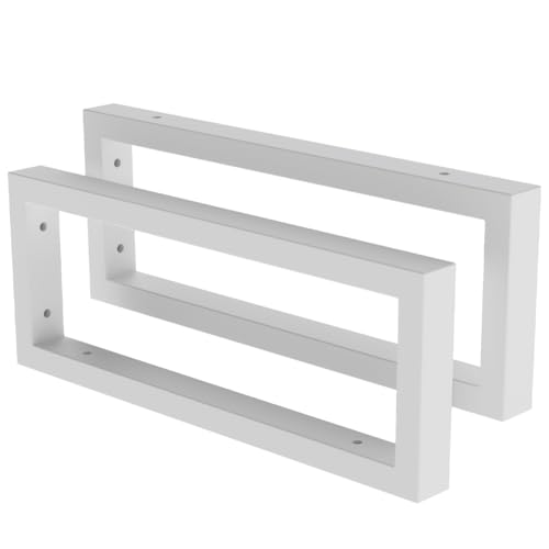lyrlody 2 Morceaux de Support de Lavabo, Console Murale Rectangulaire en Fer, pour les Tables de Lavage des étagères D'évier, 40x15cm (WHITE)