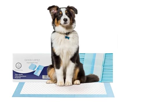 GOODLIFEZ Disposable Large Pet Pee Pads 50 Pack Super Absorbent 23.6 x 23.6 in Puppy Training Pads Leak Proof Quick Dry Odor Control Ideal for Indoor Use Convenient Bulk Pack for Dogs GOODLIFEZ Disposable Large Pet Pee Pads 50 Pack Super Absorbent 23.6 x 23.6 in Puppy Training Pads Leak Proof Quick Dry Odor Control Ideal for Indoor Use Convenient Bulk Pack for Dogs