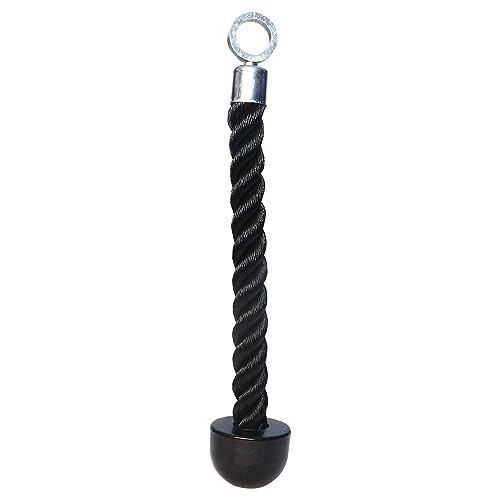 Image of USI Universal Cable Machine Attachment LAT Pulldown Attachments Home Gym Triceps Pull Down Attachment Cable Machine Equipments for Home Gym (Black- Single Tricep Rope)