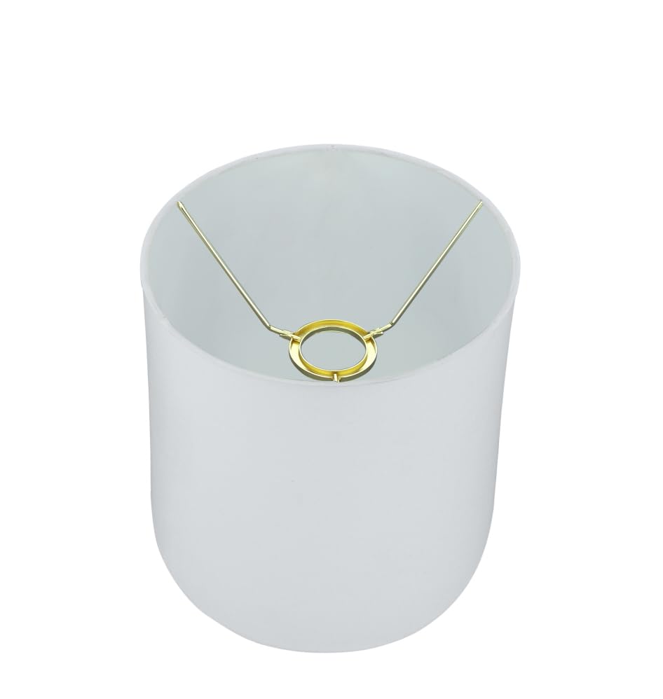 Image of Aspen Creative 58302A, Drum Uno Lamp Shade, Off White, 8 inch Top x 8 inch Bottom x 8 inch Height, Slip UNO 36mm