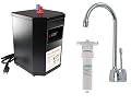 Westbrass DT1F271-26 Develosah 9" 1-Handle Hot Water Dispenser Faucet with HotMaster DigiHot Digital Tank System and In-line Water Filter, Polished Chrome