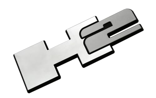 Image of 2pcs New H2 Rear Liftgate Door Nameplate 3D Badge Emblems Replacement for 2003-2009 Hummer H2 Origianl Size (Origial Chrome)