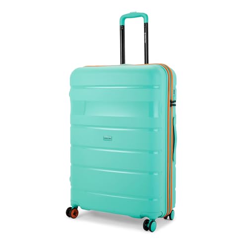 Image of Nasher Miles Jupiter Hard-Sided Polypropylene Check-in Luggage 28 inch | 75cm | 8 Wheels Large Trolley Bag for Travel | Suitcase (Teal)