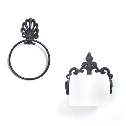 Porte-serviettes en fer forge retro qualite artisanale et design arrondi - 5