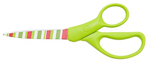Westcott 8 Inch Straight Holidazed Scissors - Green Handle, Stripes