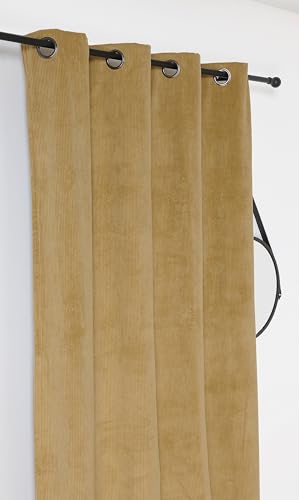 Rideau isolant Alberta thermique haut de gamme 140x260cm Moutarde - 2