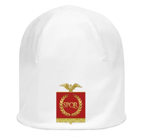 Bonnet SPQR Empire Romain blanc en coton fin extensible pour homme et femme
