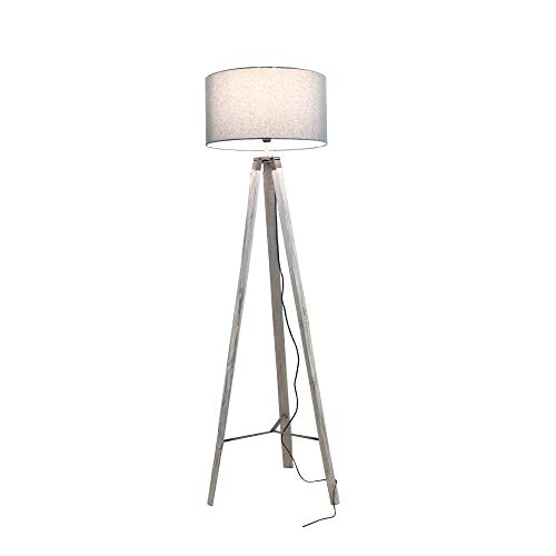 ELG Lámpara de pie LED ST lámpara de pie, lámpara de salón, comedor, dormitorio, casquillo E27, con cable de alimentación e interruptor Cover