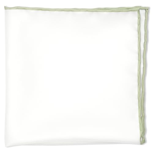 BELLUNO 100% Silk Pocket Square for Men, Silk Ivory White