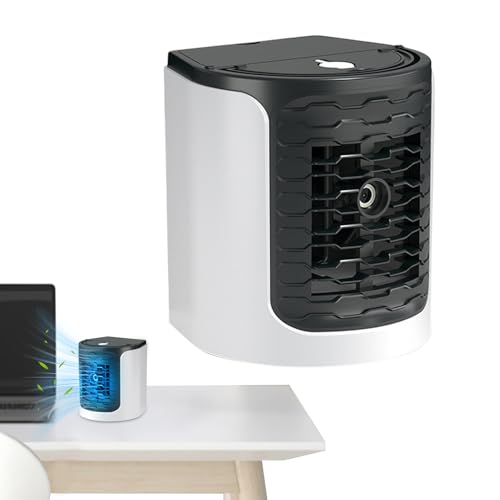 Biniveil Ventilador De Aire Acondicionado, Climatizador Portátil Para Habitaciones, Unidad de AC con Luz Nocturna Recargable para Escritorio Hogar Dormitorio Exteriores