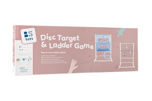 BS Toys - 2-in-1 Leitergolf- und Scheibenspiel - Disc Zielspiel – Aktives Bewegungsspiel für draußen – Wurfspiel & Leiterspiel – Outdoor Spielzeug für Kinder ab 8 Jahre – Gartenspiel & Freizeitspaß