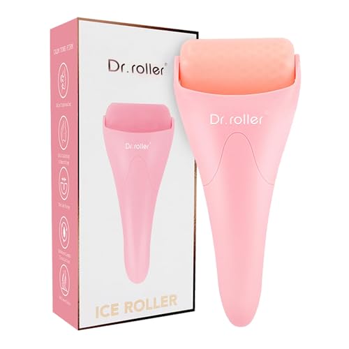 Dr.roller Ice Roller Visage, Silicone rose facial Rouleau à glace raffermit et réduit les pores, Massage du visage, Massage des yeux, Soins quotidiens de la peau