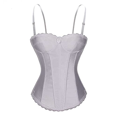 Corset en dentelle élastique avec bretelles réglables en satin
