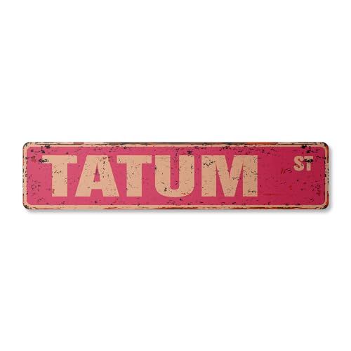 Tatum Vintage Aluminum Street Sign Childrens Name Room Metal Sign