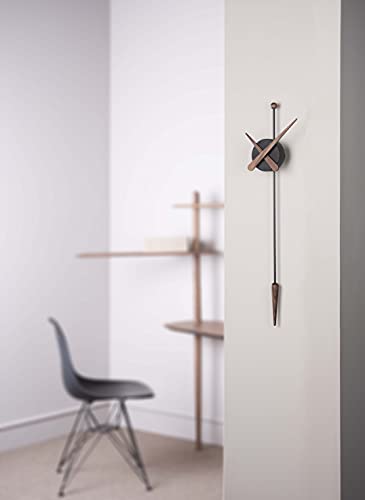NOMON Design Wall Clock, ø28 x 63 cm Long, Tip, Black, Walnut, 63, Design, Black, Dark Brown (Walnut), Light Brown (Oak) - Image 4