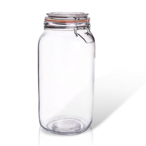 Vaso grande tavolo Maison Barattolo in vetro 28 cm | Cilindro Contenitore decorativo | stile rustico Barattolo Contenitore 6,5 l