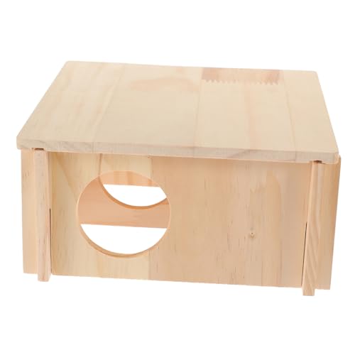 HANABASS ハムスターの隠れ家 hamster toys ハムスターハンモックハウス ペット 屋外 モルモットの隠れ家 ギニア フリース ねずみの 隠しおもちゃ 木 Khaki