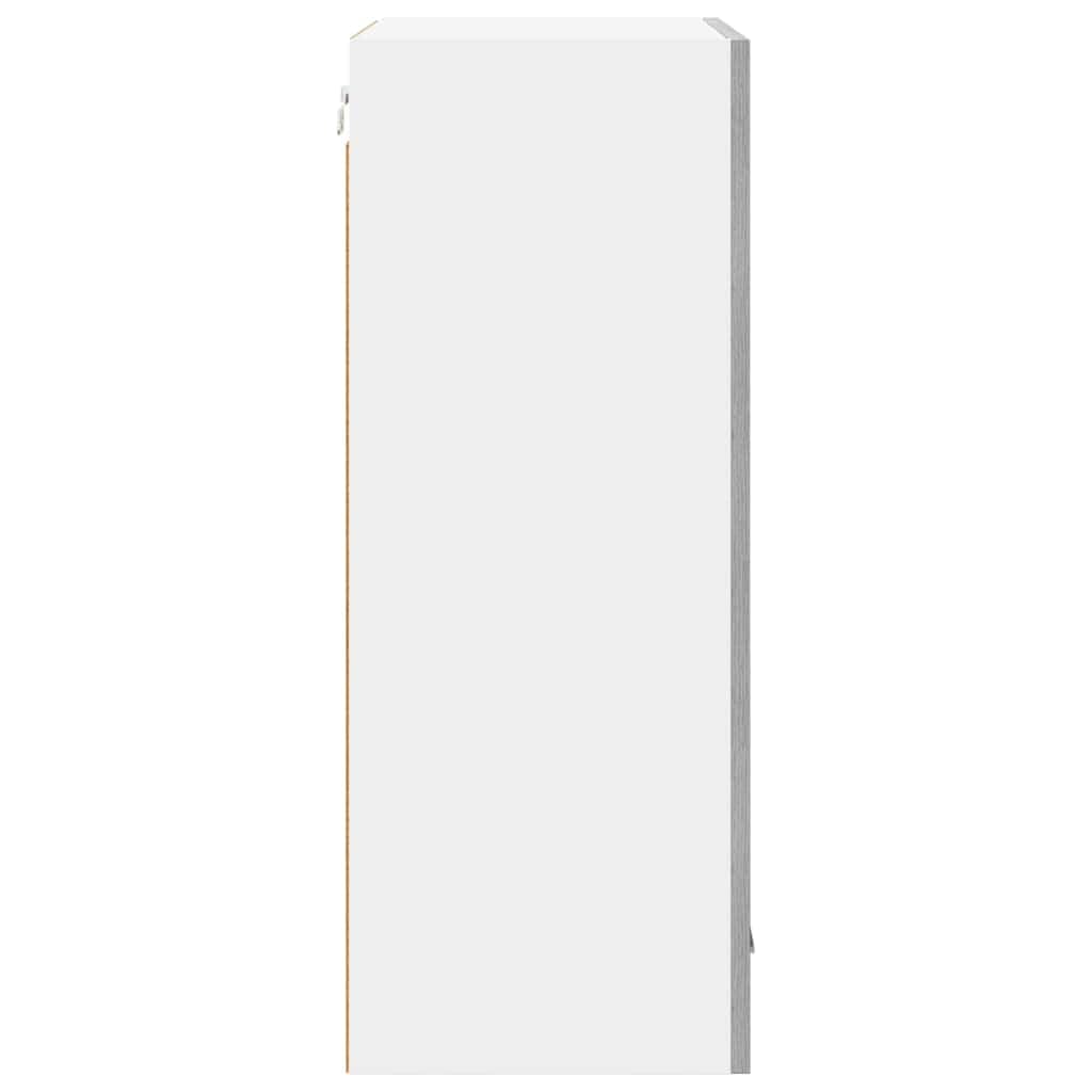 Mobile da cucina sospeso, grigio Sonoma, bianco, 50 x 31 x 80 cm