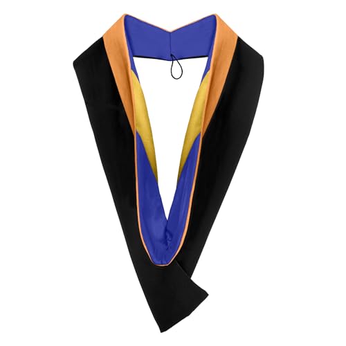 Endea Graduation Bachelors Hood for Engineering, Civil Engineering College Degrees -Unisex- University Academic Regalia Hood (Orange/Royal Blue/Gold)