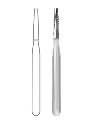 Dentsply 389250 Midwest Operative Carbide Bur, Taper Flat End Long Crosscut, Friction Grip, 1.2 mm Diameter, 4.9 mm Length (Pack of 10)