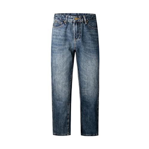 Jeans Pants Trousers Denim Spring and Autumn High Street Loose Men's Dad Floor Pulling Wide Leg Haren