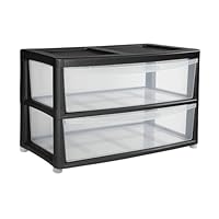 SIDSONS Jumbo Chest 4 Drawers Storage Unit, Plastic Drawers Home Office Closet Bedroom Dorm, Modular Storage Tower Cabinet Nursery School Storage Solution