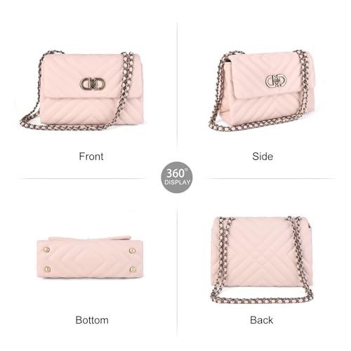 Image of Designer Quilted Purse, Convertible Crossbody Shoulder Bags Women | Vegan Leather, 2.5L Capacity, Fits iPad mini /Kindle /Long wallet, Versatile for Casual /Dressy Outfit /Office /Everyday Use