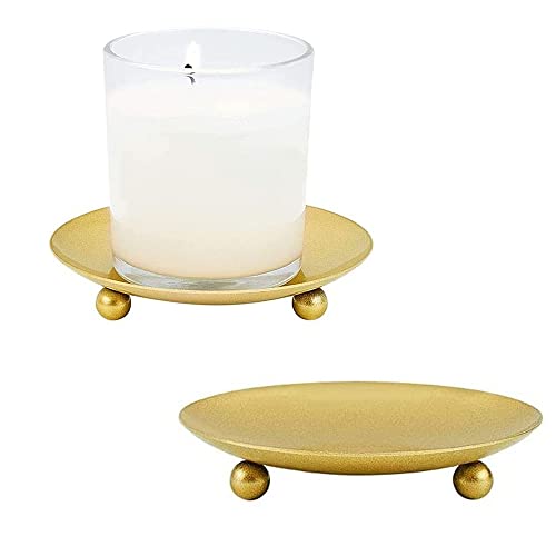 NKlaus Assiette à Bougie Aluminium Doré Brossé 12x12 Cm Carré Dessous De Plat Bougeoir Brossé - Design 10395