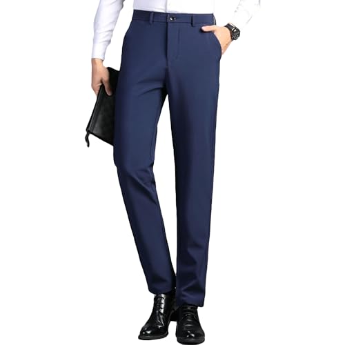 Maiyifu-GJ Men's Business Solid Color Dress Pants Slim Fit Spring Autumn Suit Pants Straight Leg Formal Work Pants​