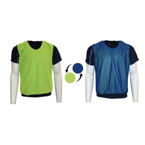 Precision Reversible Mesh Training Bibs, Kids Multi Sport Dual Colour Unisex Design, Football Hockey Rugby, Breathable Polyester, Yellow/Royal, 10-14 Years