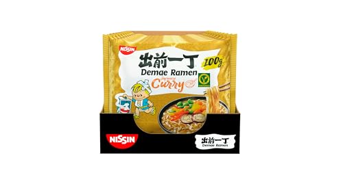 Nissin Demae Ramen – Japanese Curry, 10er Pack, Instant-Nudeln japanischer Art, mit Curry-Geschmack und asiatischen Gewürzen, vegetarisch, schnell und einfach zubereitet, asiatisches Essen (10x100g)