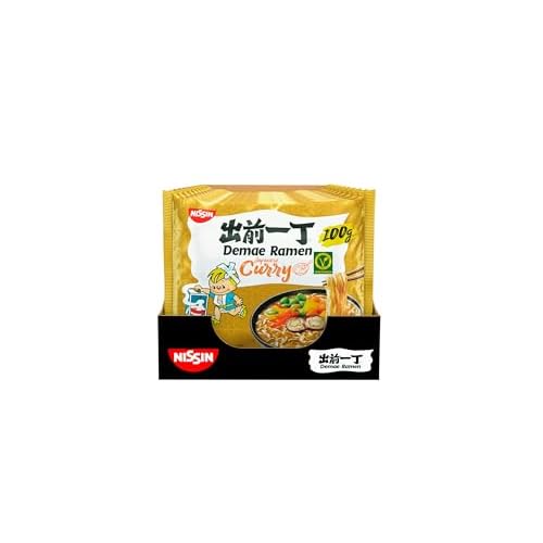 Nissin Demae Ramen – Japanese Curry, 10er Pack, Instant-Nudeln japanischer Art, mit Curry-Geschmack und asiatischen Gewürzen, vegetarisch, schnell und einfach zubereitet, asiatisches Essen (10x100g)