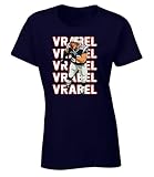 Navy New England Mike Vrabel Text Pic Womens T-Shirt Adult Large