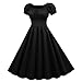 Vestido de mujer para fiestas de los años 50, retro, de verano, estilo años 60, estilo vintage, Negro , XXL