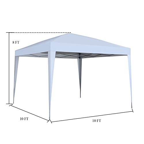 Outdoor Basic 10 x 10 ft Pop-Up Canopy Tent Gazebo for Beach Tailgating Party White
