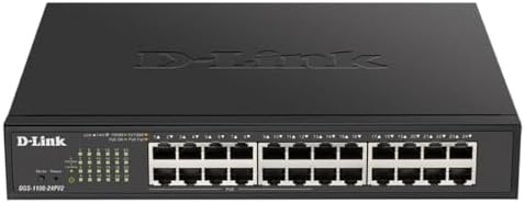 D-Link 24-Port Gigabit Smart Managed PoE+ Switch | 12 PoE+ Ports (100W) |L2|VLANs|Cable Diagnostics | Web Managed | Desktop or Rackmount | Fanless | NDAA Compliant | Lifetime Warranty (DGS-1100-24PV2)