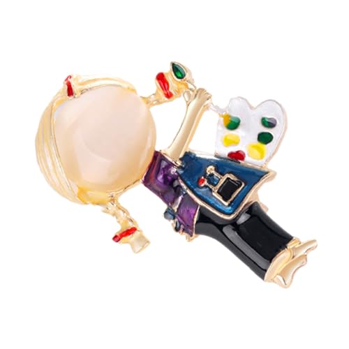Broche femme colorée motif fille tresse alloy breastpin pour vêtement