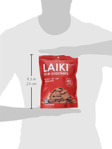 Laiki Red Rice Crackers - Gluten Free Snacks - Deliciously Light And Airy Crunch - Allergen-Friendly, Vegan, Non-Gmo Verified, Fodmap Friendly Rice Crackers Red Rice - 3.5 Ounce Bag (Pack Of 1) #TOP3