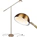 Brightech Gabriel LED Reading and Floor Lamp – Classy Modern Adjustable Standing Industrial Light- Omnidirectional Head- Energy Saving Built-in Bulb for Living Room Office Dorm Bedroom- Antique Brass